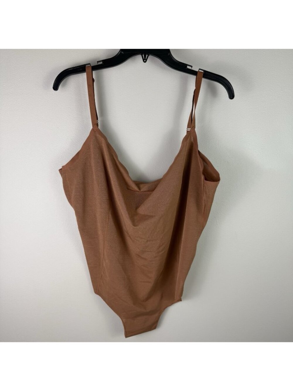 SKIMS Sculpting Mesh Bodysuit 4X Brown Cowl Neck Stretch Shapewear NWT